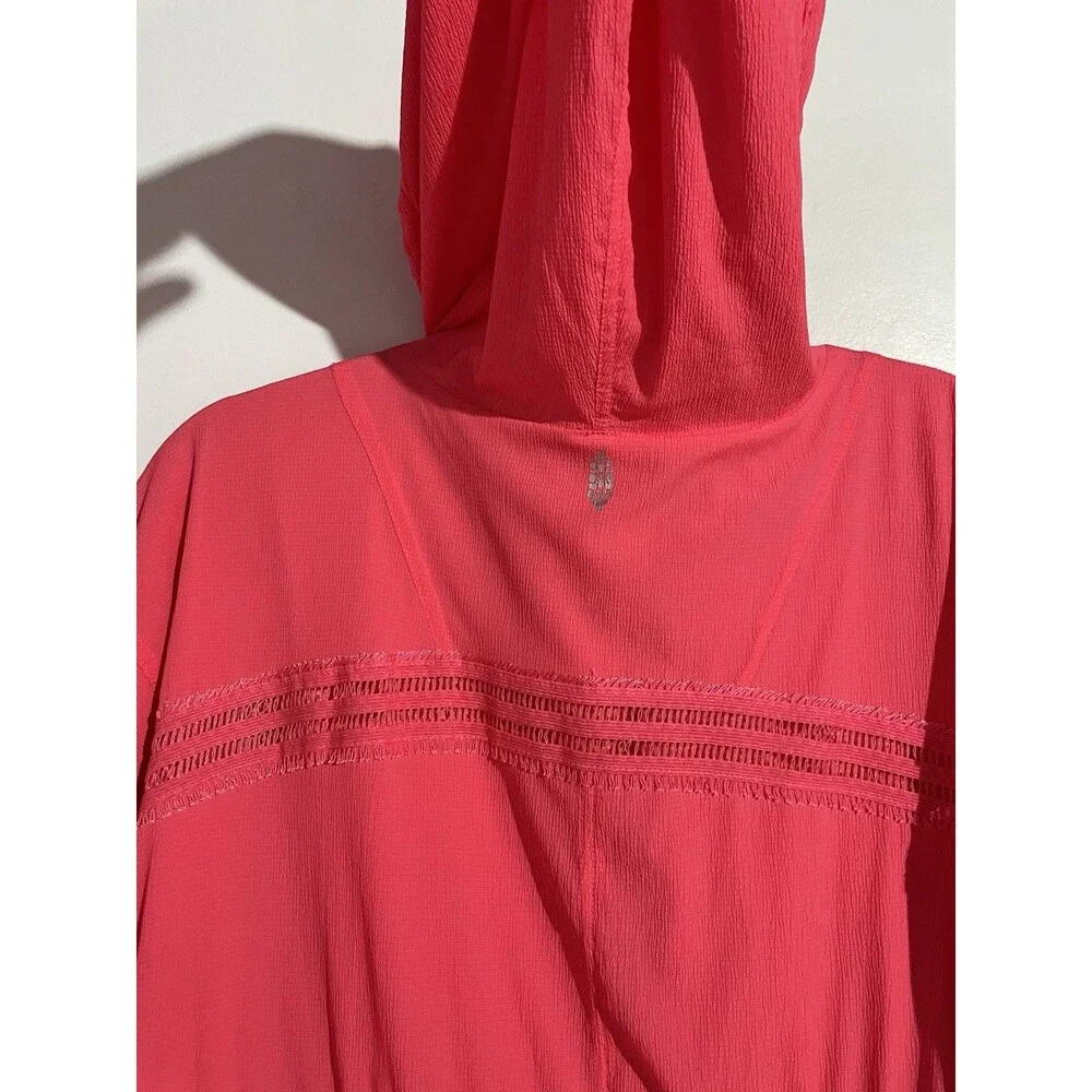 Free People Movement Jacket M Pink Solid Run Wild Hooded Athleisure Gym Training